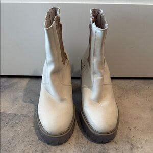 Free People Cream Ankle Booties